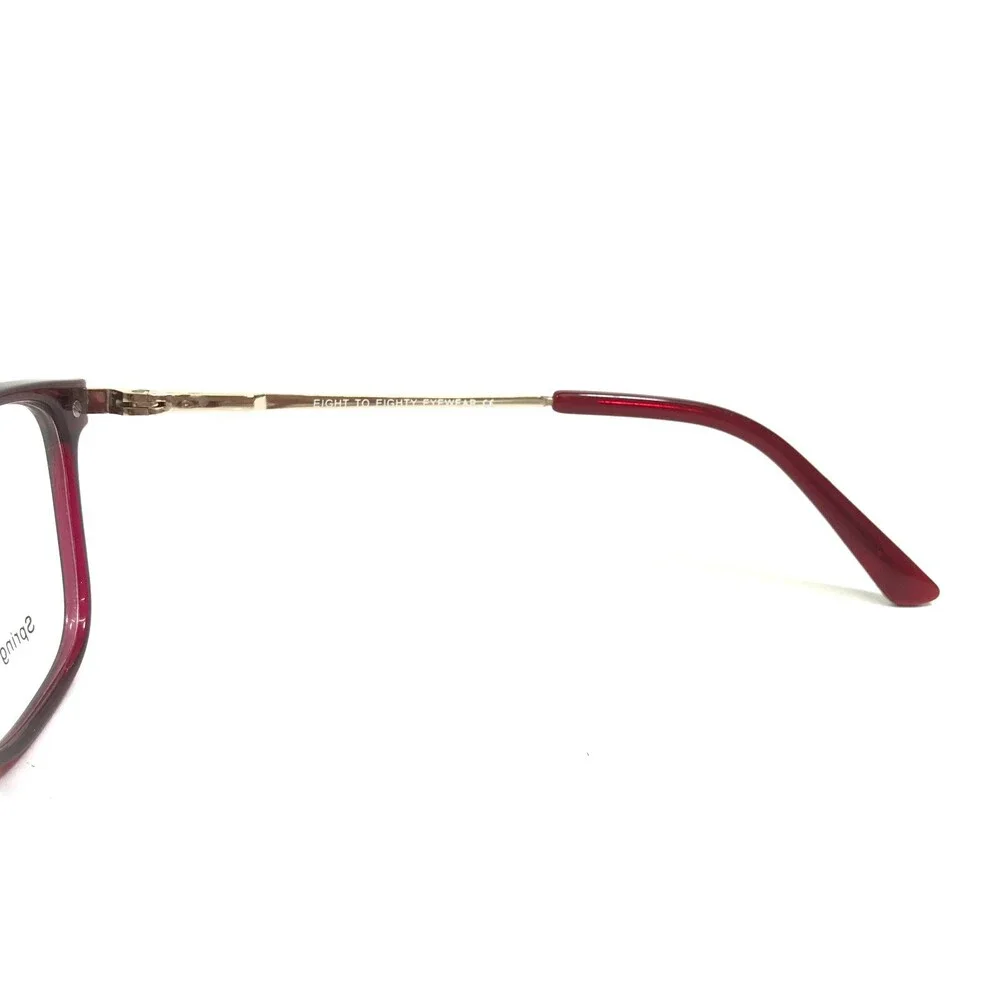 Eight to Eighty Eyeglasses Frames BRIANNA BURGUNDY Red Gold Square 53-18-135